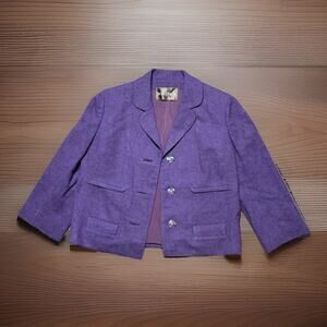 Vtg 50s Friedmont Rich’s Purple Wool Blazer ILGWU Union Jacket USA Sz Small 4-6
